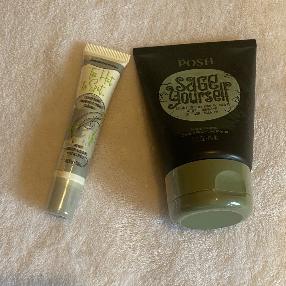 Perfectly Posh Sage Yourself Hand Cream and Too Hot to Spot Targeted Cream